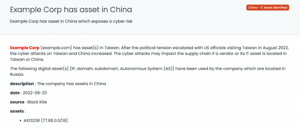 example corp has asset in china